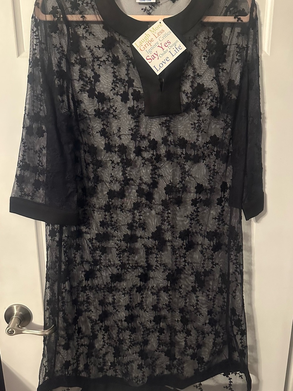 NWT Gretchen Scott Net Game Dress Black Lace Goddess XXL 16